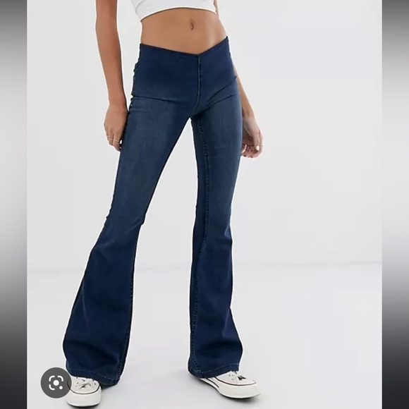 Free people stretchy penny denim flare jeans 24 - Picture 2 of 2